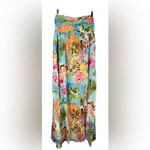 Andrea Behar x Boston Proper Tropical Native Floral Strapless Maxi Dress